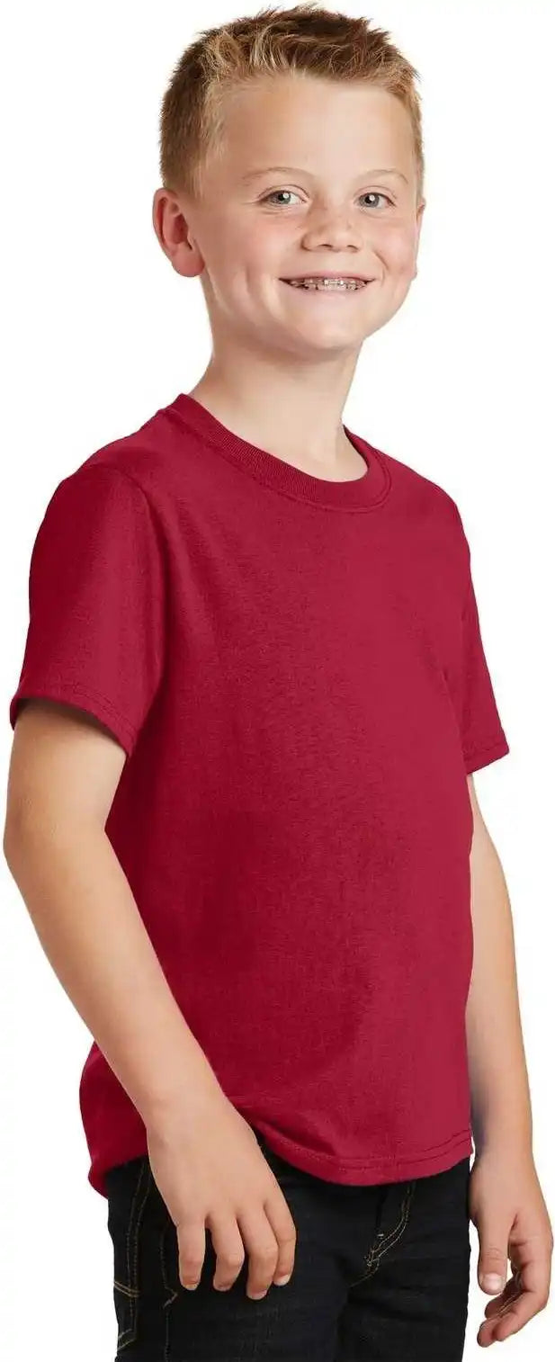 Port &amp; Company Pc54y Youth Core Cotton Tee Red