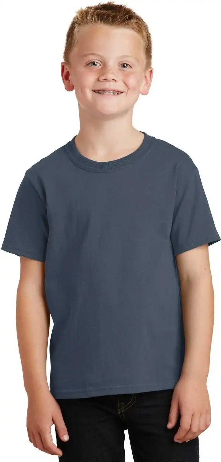 Port & Company Pc54y Youth Core Cotton Tee - Steel Blue