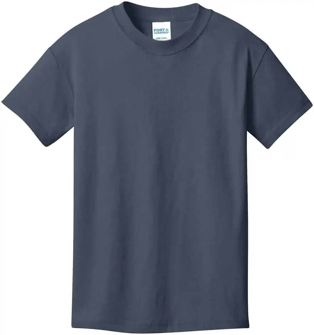 Port &amp; Company Pc54y Youth Core Cotton Tee Steel Blue