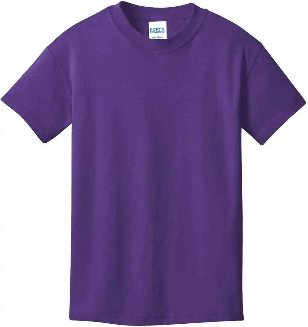 Port &amp; Company Pc54y Youth Core Cotton Tee Team Purple