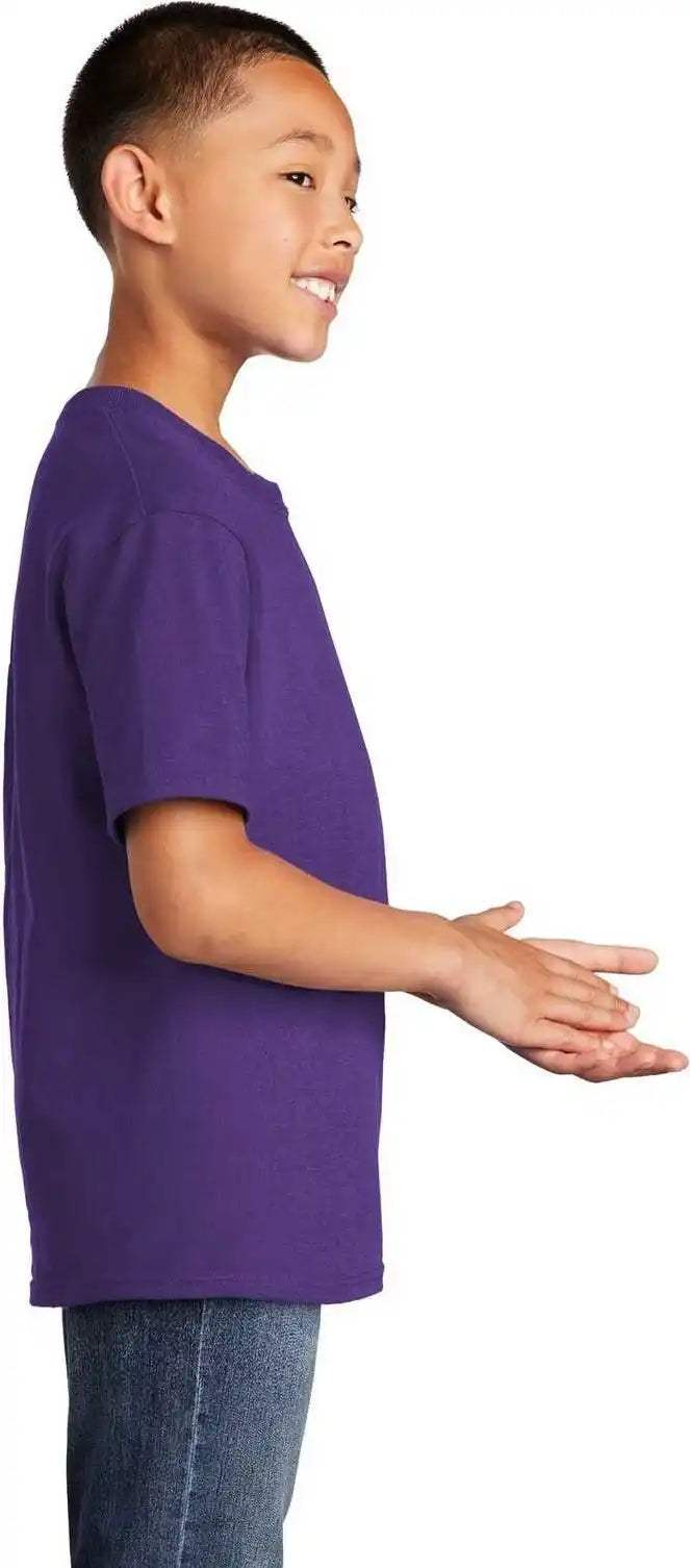 Port &amp; Company Pc54y Youth Core Cotton Tee Team Purple