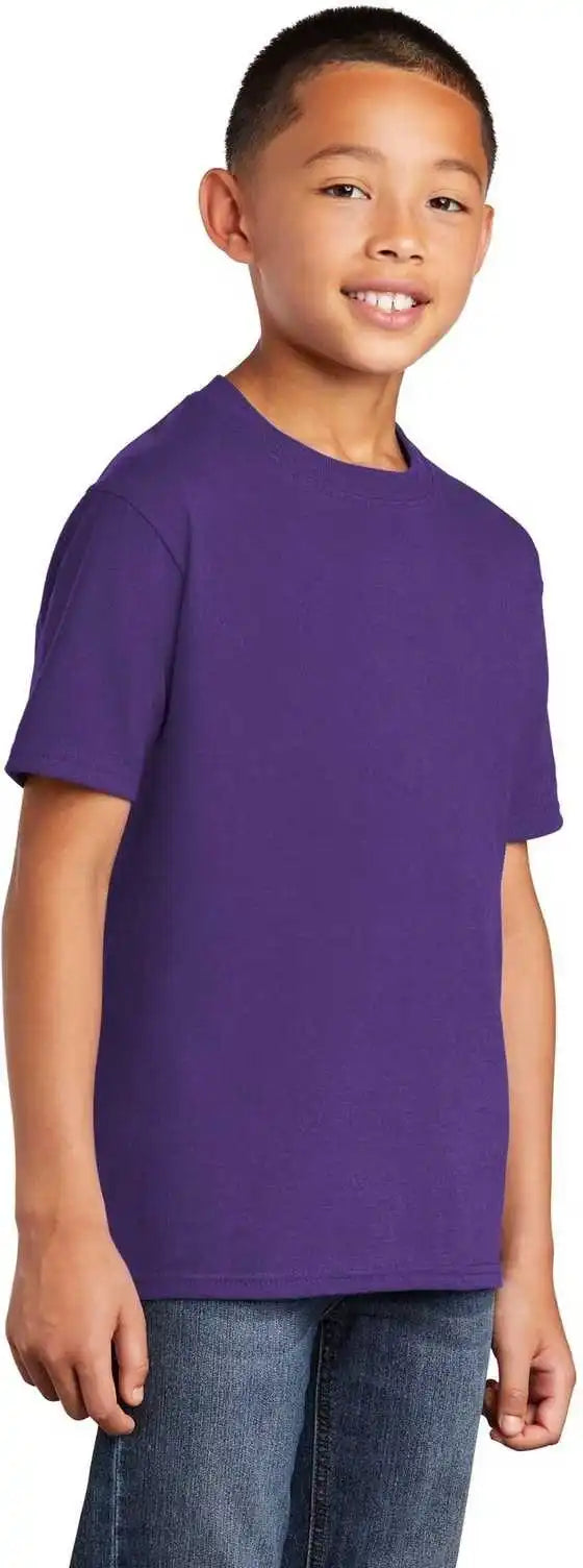 Port &amp; Company Pc54y Youth Core Cotton Tee Team Purple