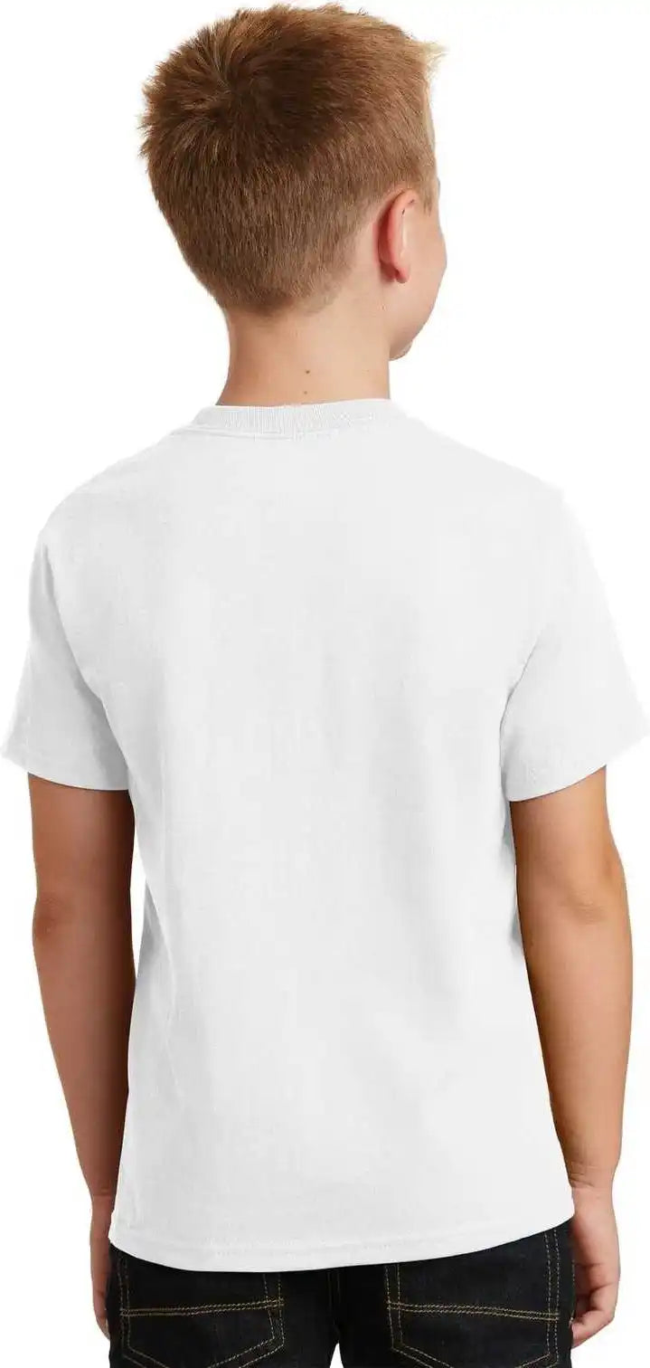 Port &amp; Company Pc54y Youth Core Cotton Tee White