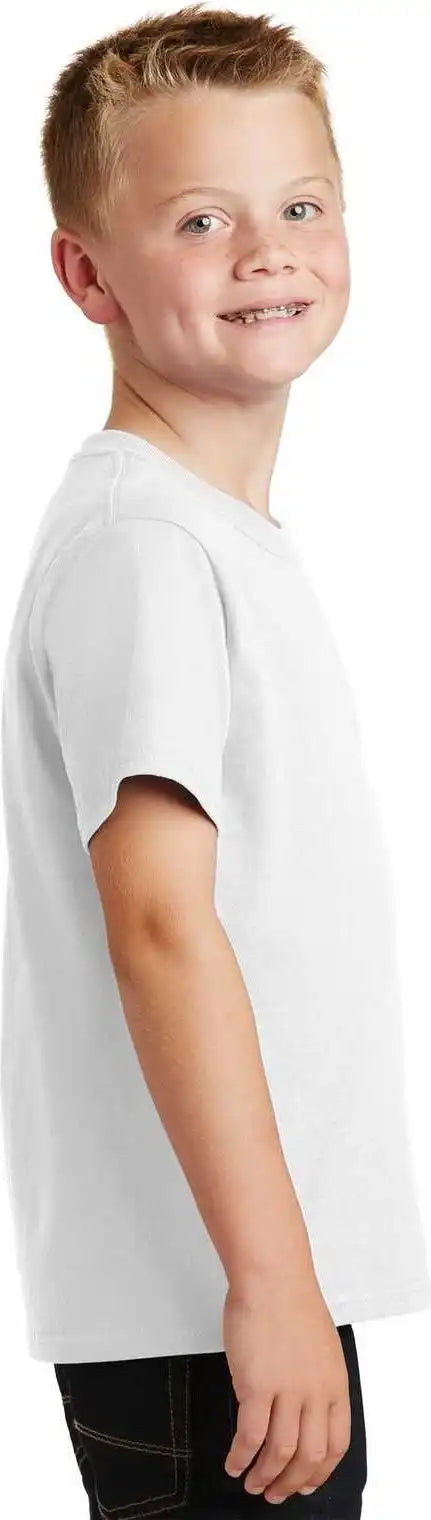 Port &amp; Company Pc54y Youth Core Cotton Tee White
