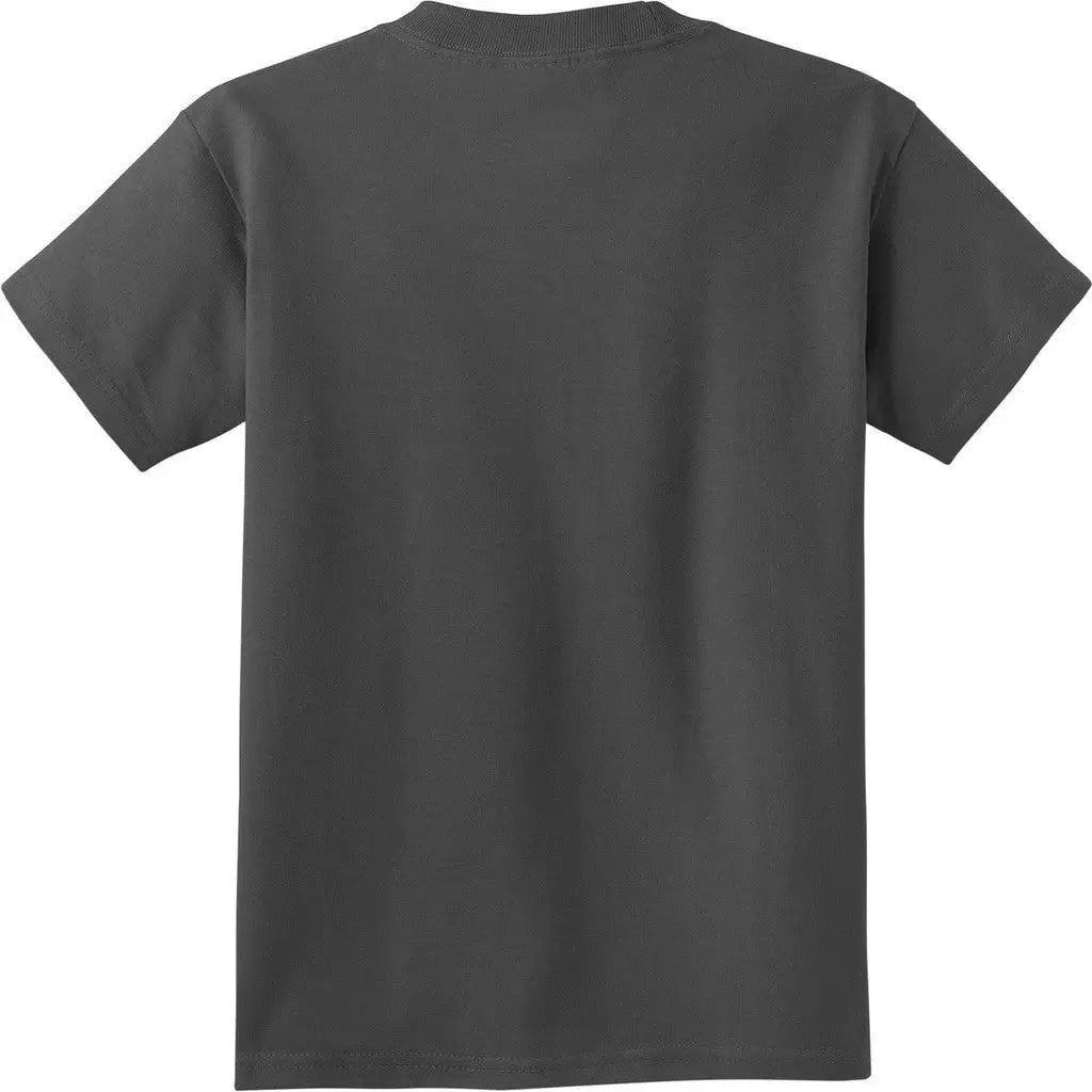 Port & Company Pc54ydtg co Youth Core Cotton Dtg Tee - Charcoal