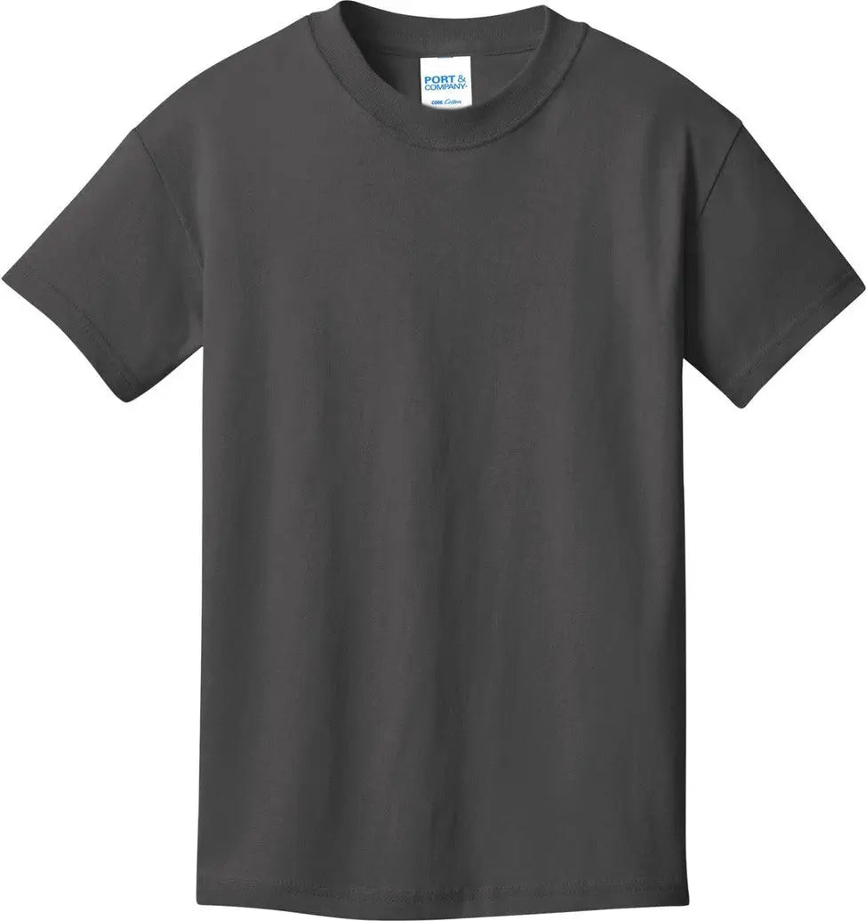 Port & Company Pc54ydtg co Youth Core Cotton Dtg Tee - Charcoal