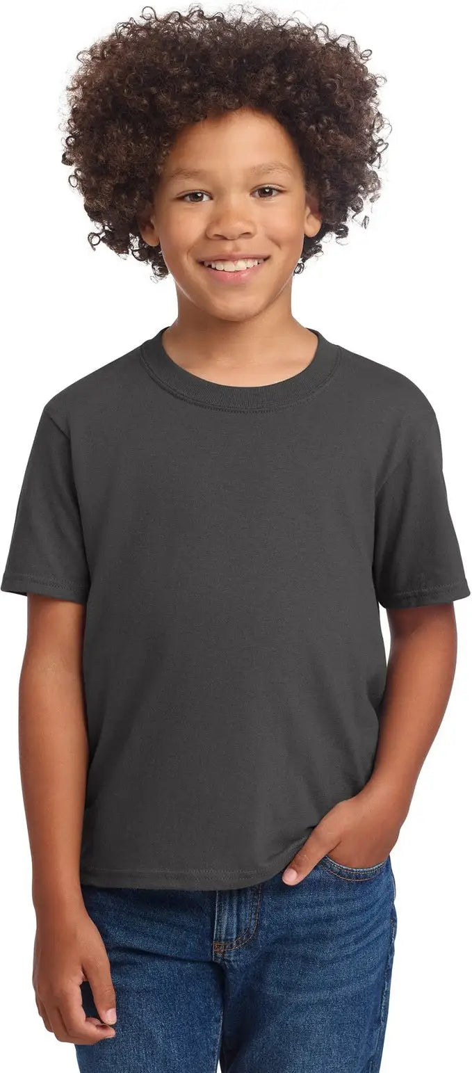 Port & Company Pc54ydtg co Youth Core Cotton Dtg Tee - Charcoal - Xs