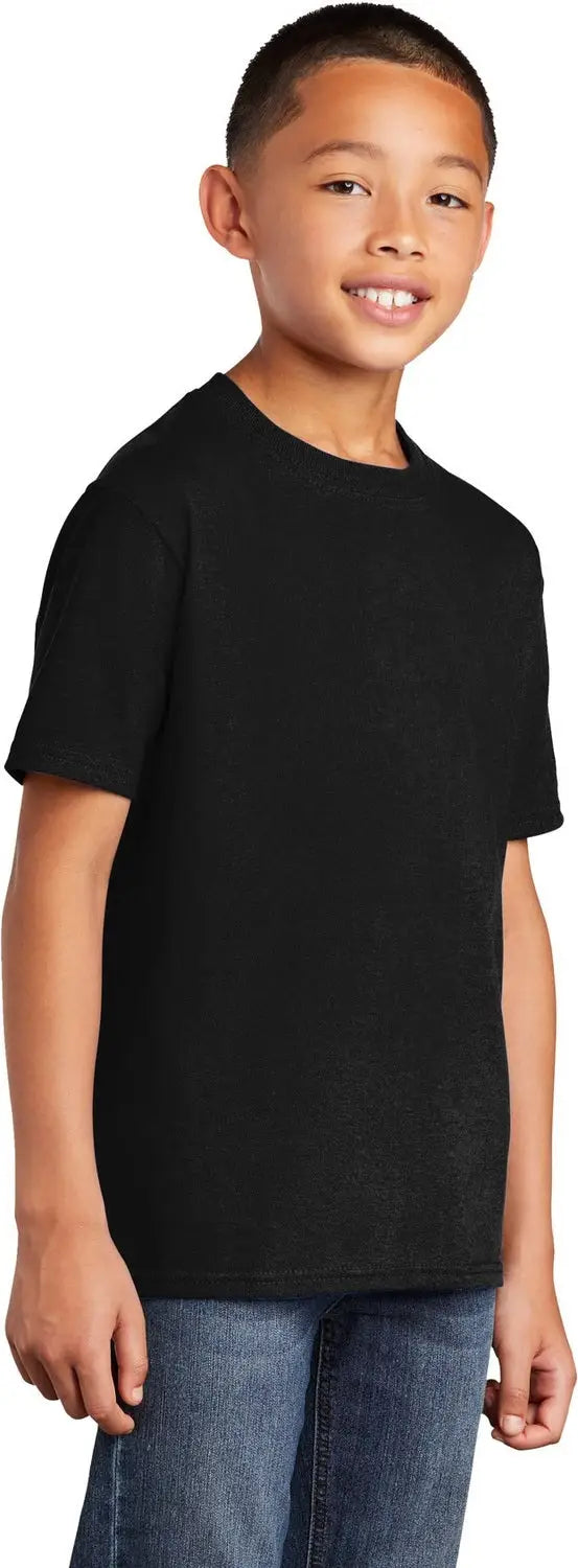 Port & Company Pc54ydtg co Youth Core Cotton Dtg Tee - Jet Black