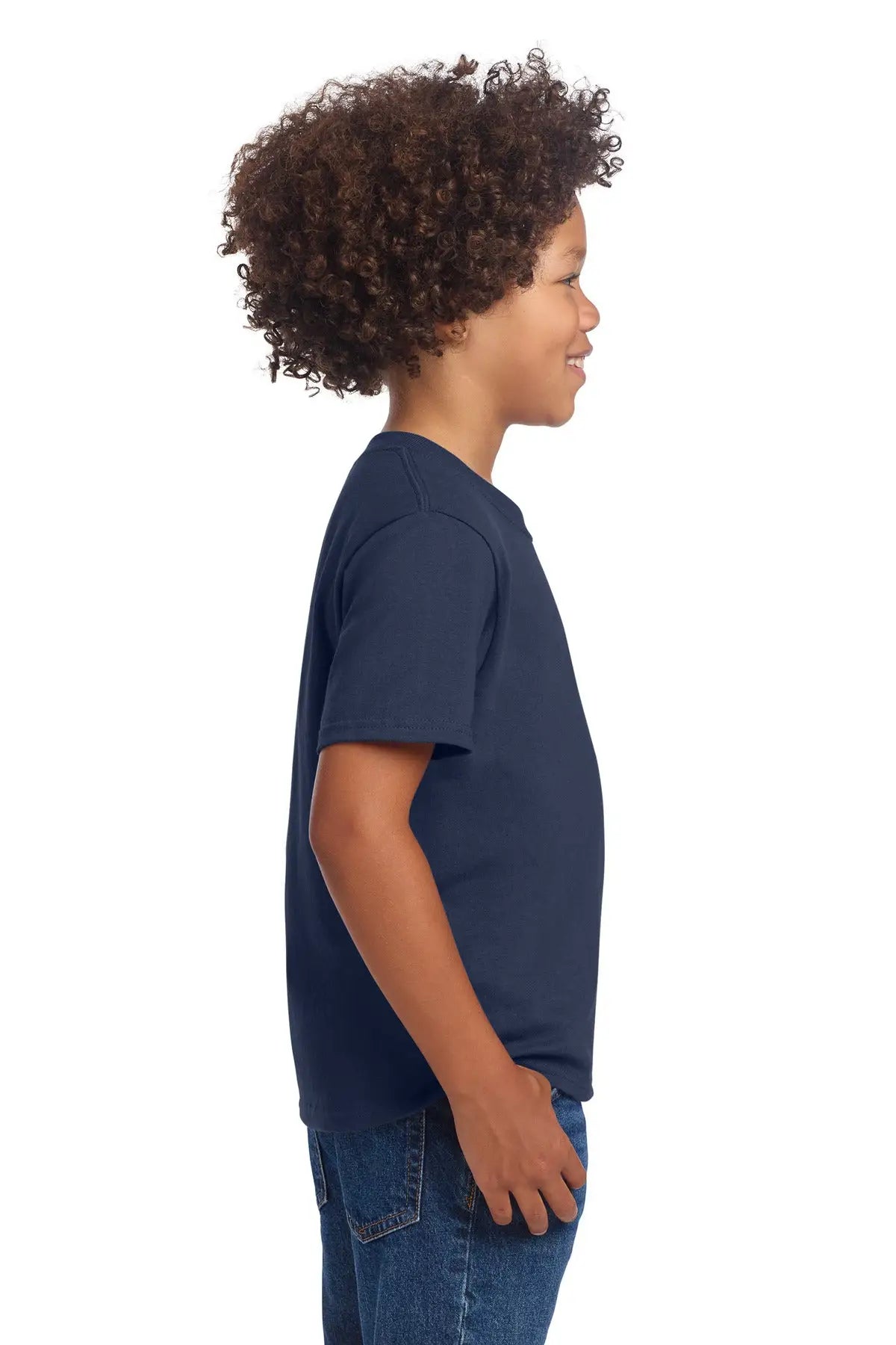 Port & Company Pc54ydtg co Youth Core Cotton Dtg Tee - Navy