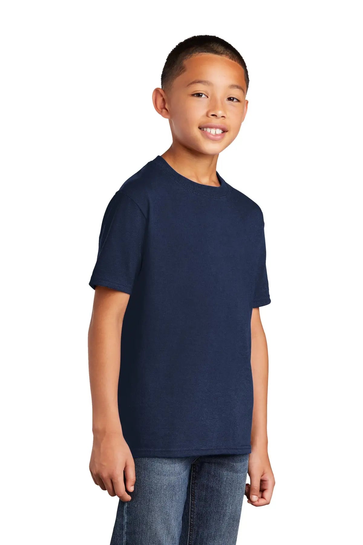 Port & Company Pc54ydtg co Youth Core Cotton Dtg Tee - Navy