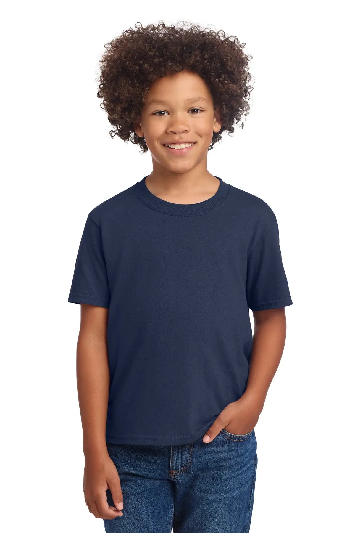 Port & Company Pc54ydtg co Youth Core Cotton Dtg Tee - Navy - Xs