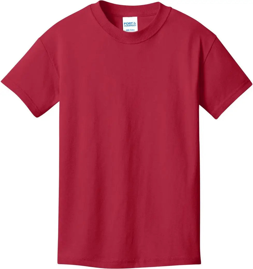 Port & Company Pc54ydtg co Youth Core Cotton Dtg Tee - Red