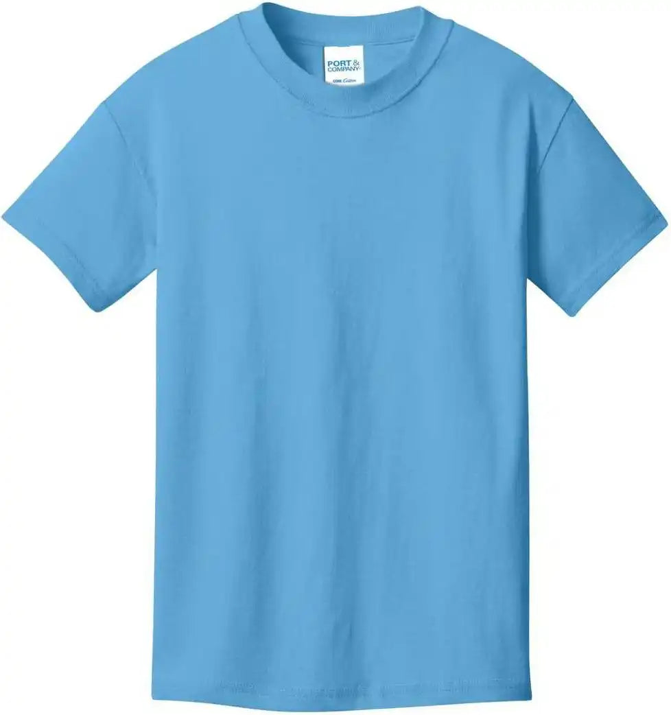 Port & Company Pc54ydtg Youth Core Cotton Dtg Tee Aquatic Blue Gray / Xs