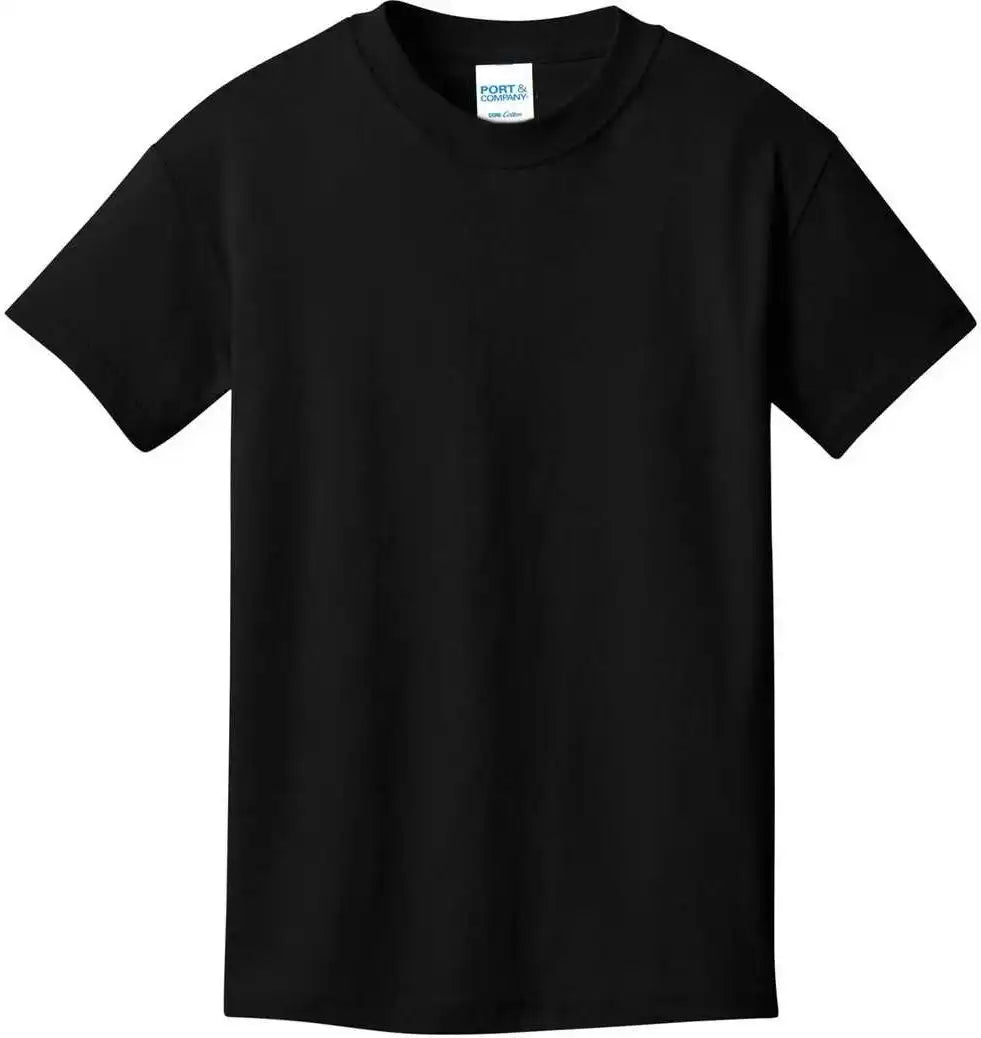 Port & Company Pc54ydtg Youth Core Cotton Dtg Tee Jet Black