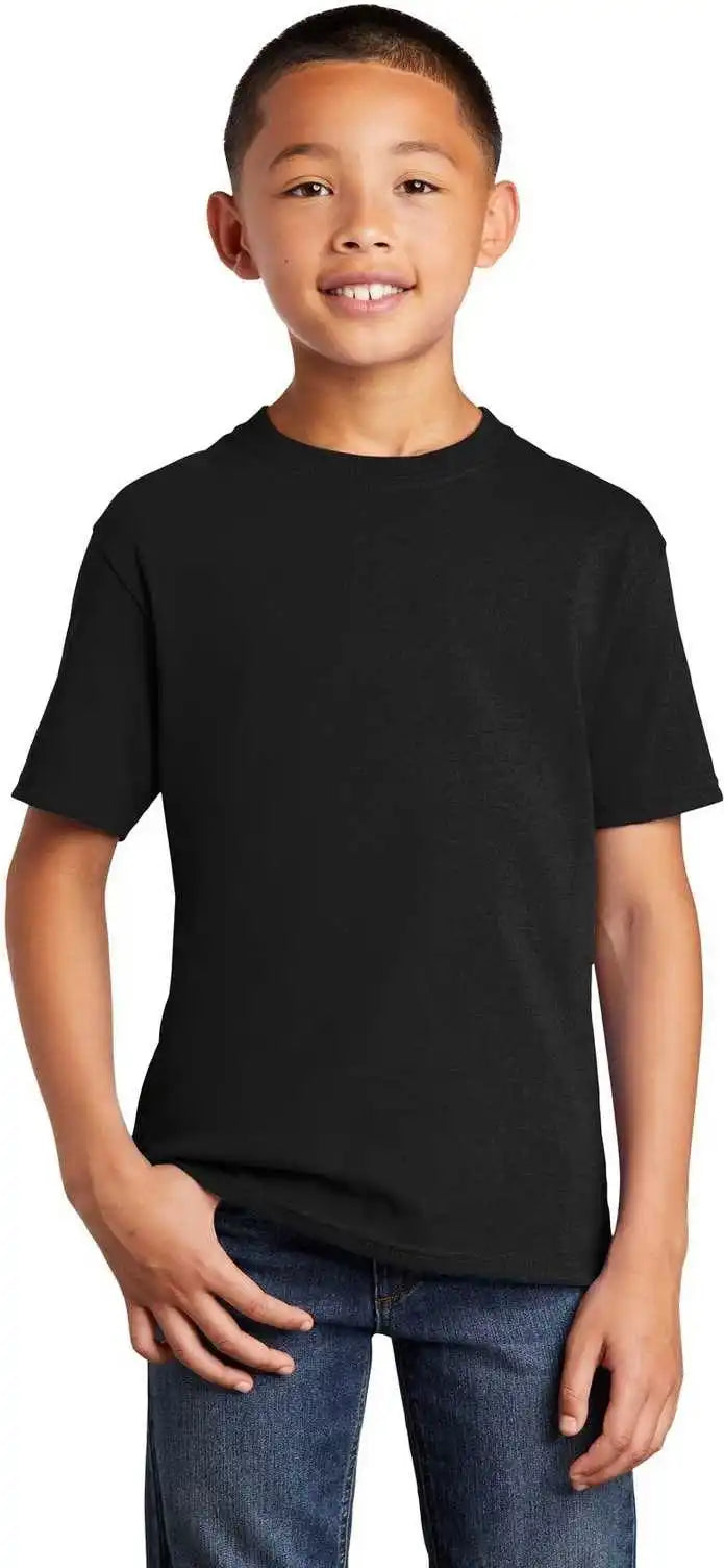 Port & Company Pc54ydtg Youth Core Cotton Dtg Tee Jet Black