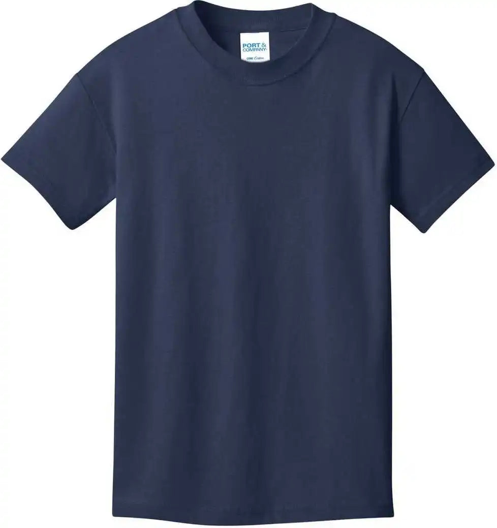 Port &amp; Company Pc54ydtg Youth Core Cotton Dtg Tee - Navy