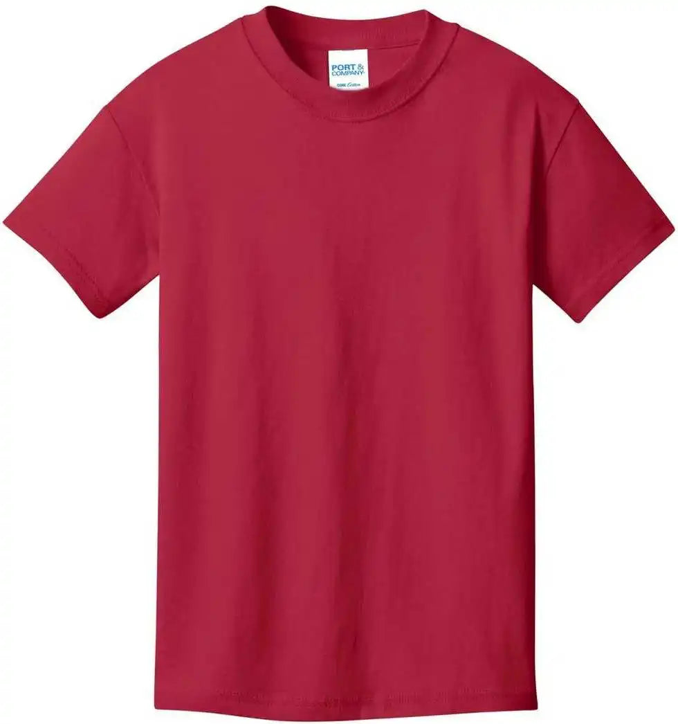 Port & Company Pc54ydtg Youth Core Cotton Dtg Tee - Red