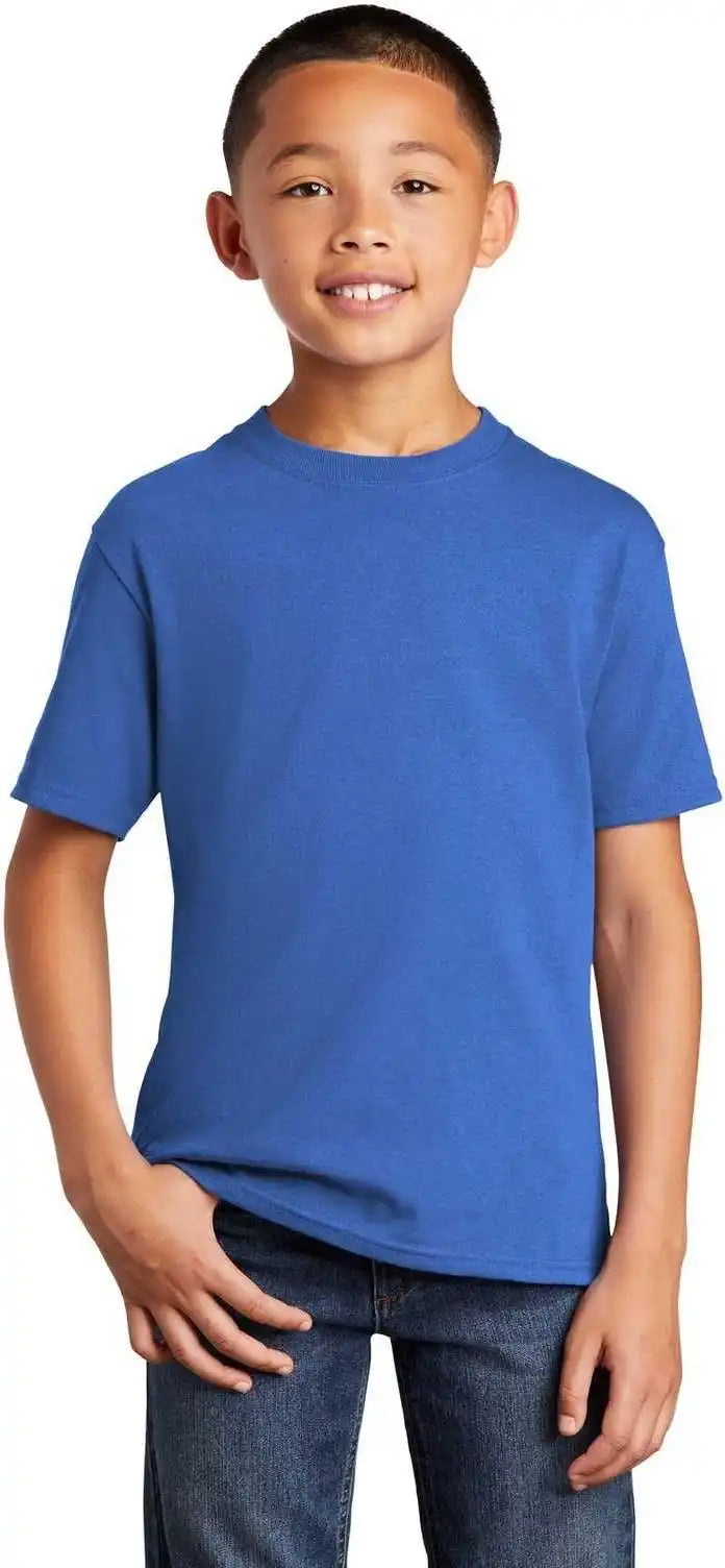 Port & Company Pc54ydtg Youth Core Cotton Dtg Tee - Royal