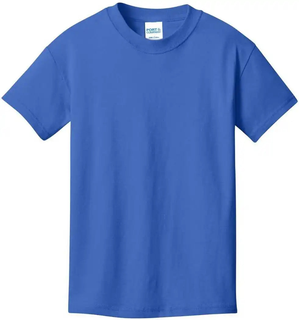 Port & Company Pc54ydtg Youth Core Cotton Dtg Tee - Royal