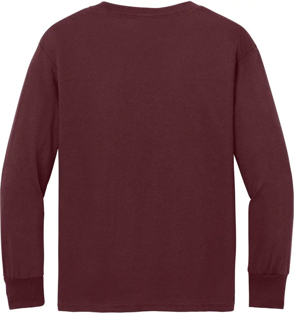 Port & Company Pc54yls co Youth Long Sleeve Core Cotton Tee - Athletic Maroon - Xs