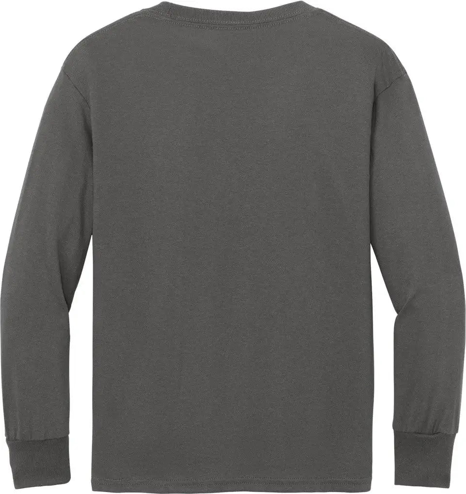 Port & Company Pc54yls co Youth Long Sleeve Core Cotton Tee - Charcoal