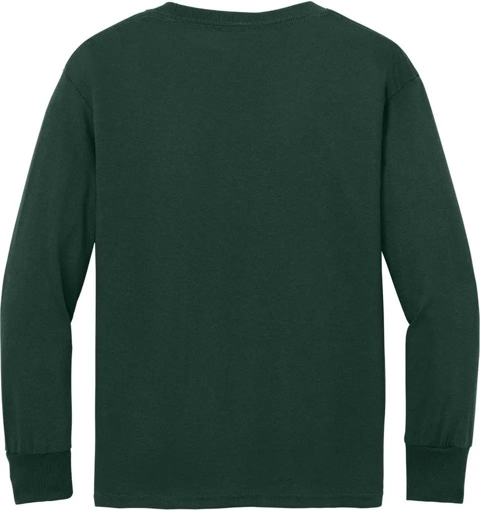 Port & Company Pc54yls co Youth Long Sleeve Core Cotton Tee - Dark Green - Xs