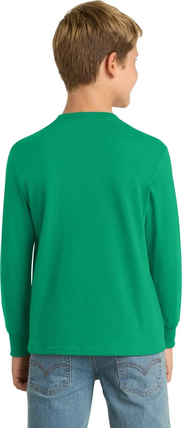 Port & Company Pc54yls co Youth Long Sleeve Core Cotton Tee - Kelly