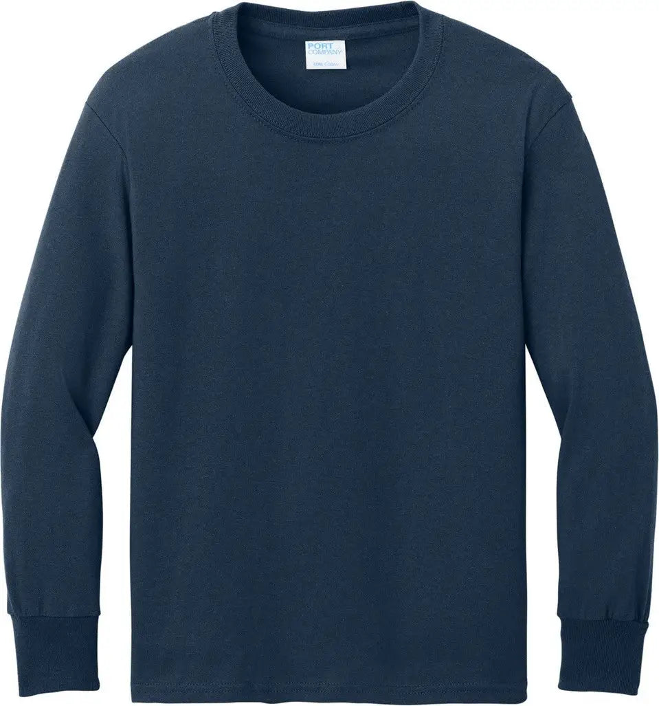 Port & Company Pc54yls co Youth Long Sleeve Core Cotton Tee - Navy