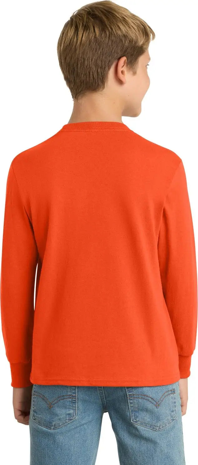 Port & Company Pc54yls co Youth Long Sleeve Core Cotton Tee - Orange