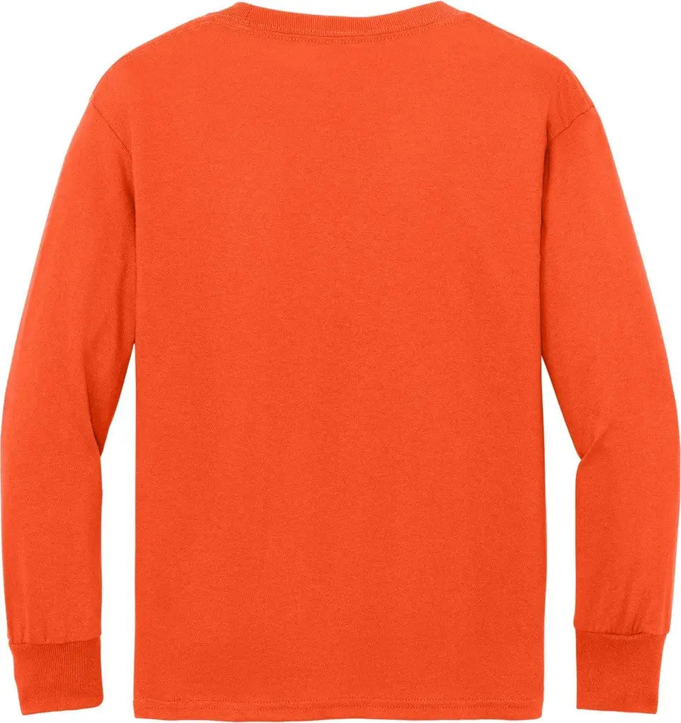 Port & Company Pc54yls co Youth Long Sleeve Core Cotton Tee - Orange
