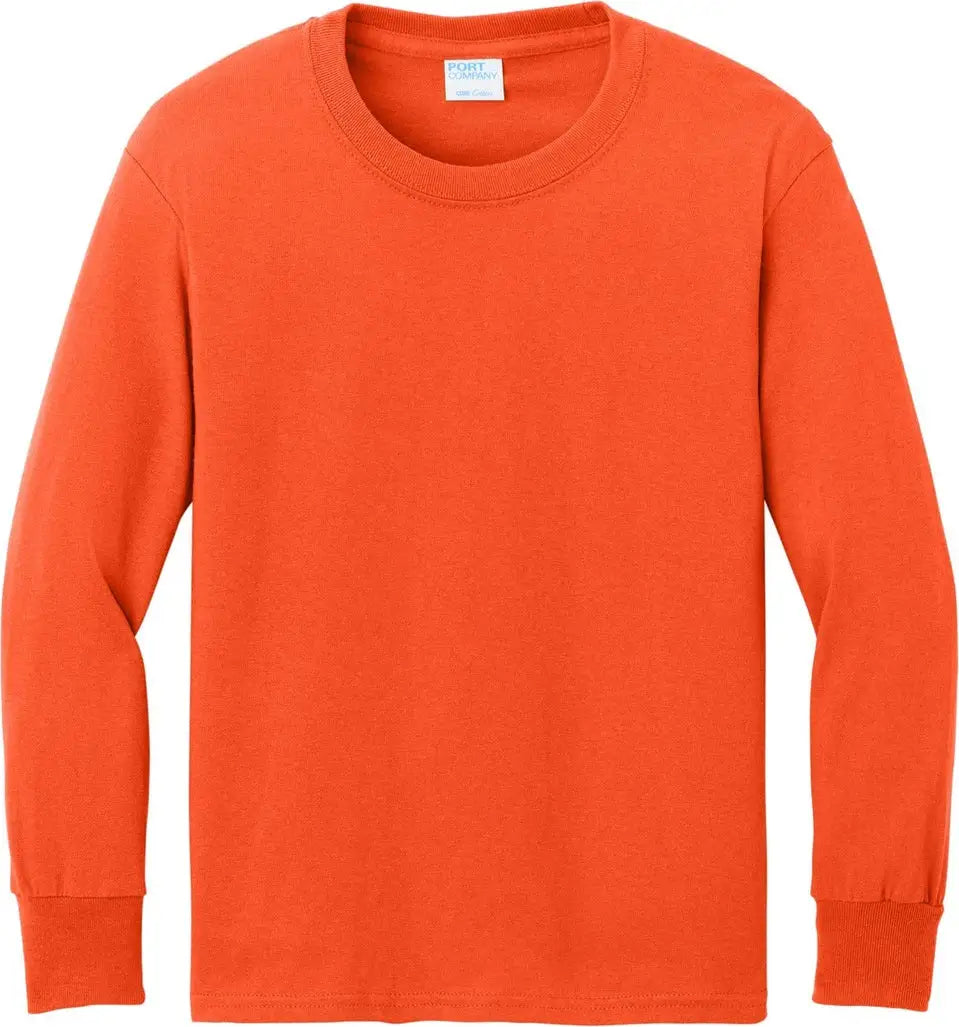 Port & Company Pc54yls co Youth Long Sleeve Core Cotton Tee - Orange