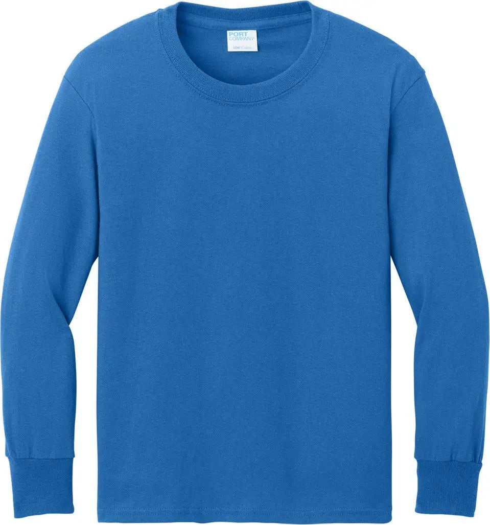 Port & Company Pc54yls co Youth Long Sleeve Core Cotton Tee - Royal