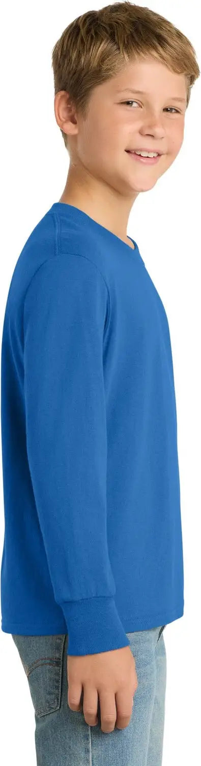Port & Company Pc54yls co Youth Long Sleeve Core Cotton Tee - Royal