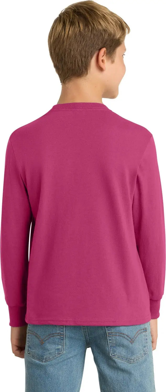 Port & Company Pc54yls co Youth Long Sleeve Core Cotton Tee - Sangria