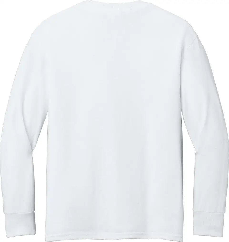 Port & Company Pc54yls co Youth Long Sleeve Core Cotton Tee - White