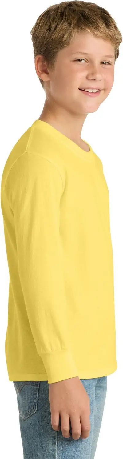 Port & Company Pc54yls co Youth Long Sleeve Core Cotton Tee - Yellow
