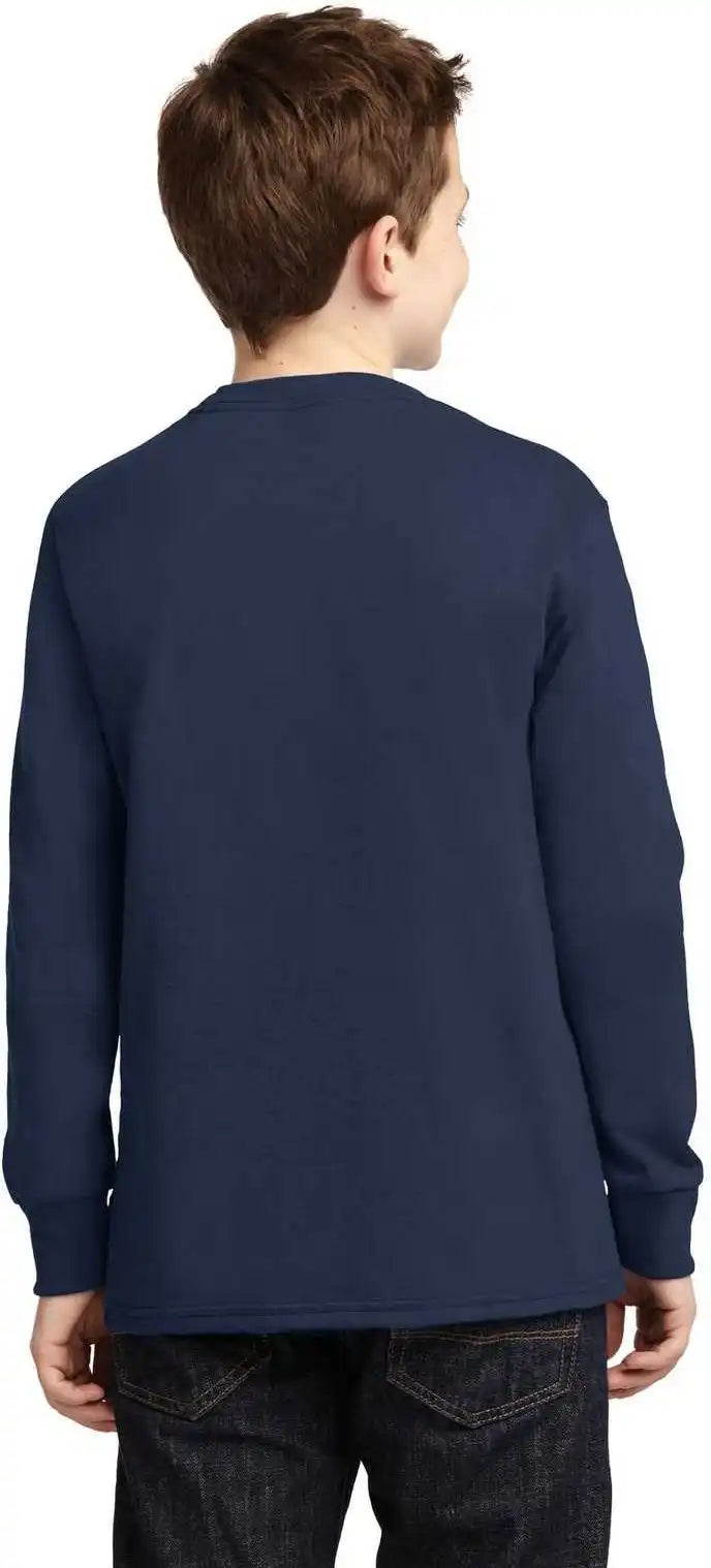 Port & Company Pc54yls Youth Long Sleeve Core Cotton Tee Navy