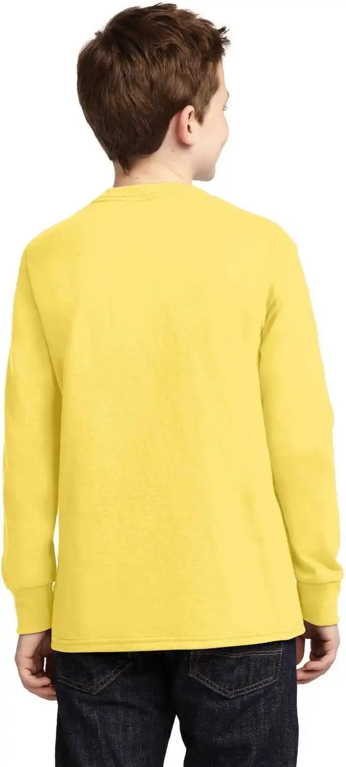 Port & Company Pc54yls Youth Long Sleeve Core Cotton Tee Yellow