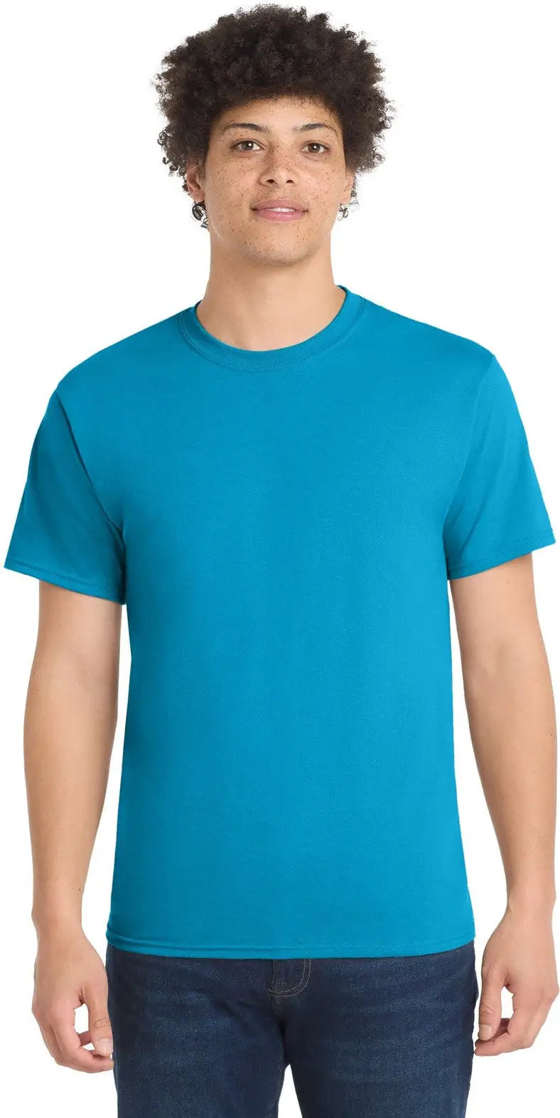 Port & Company Pc55 co Core Blend Tee - Neon Blue - Adult s