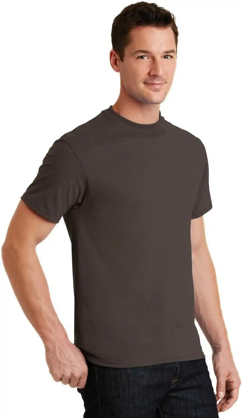 Port &amp; Company Pc55 Core Blend Tee Brown