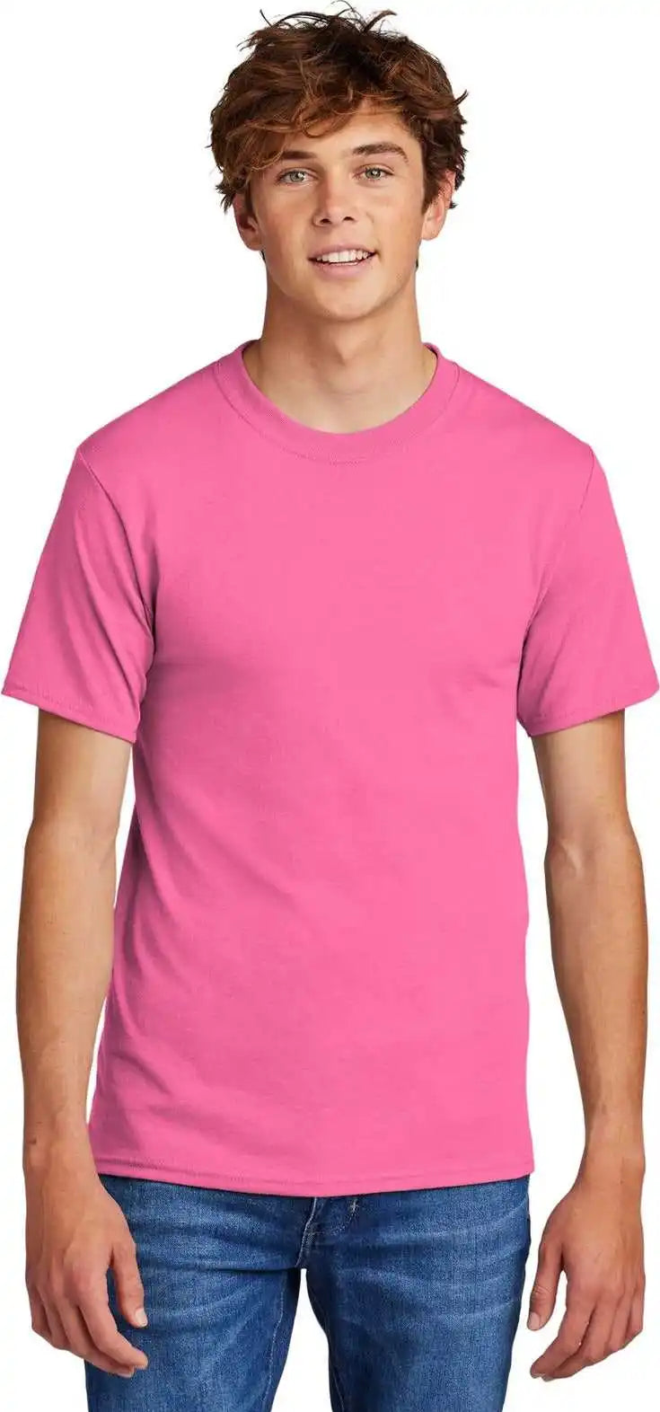 Port &amp; Company Pc55 Core Blend Tee Neonpink
