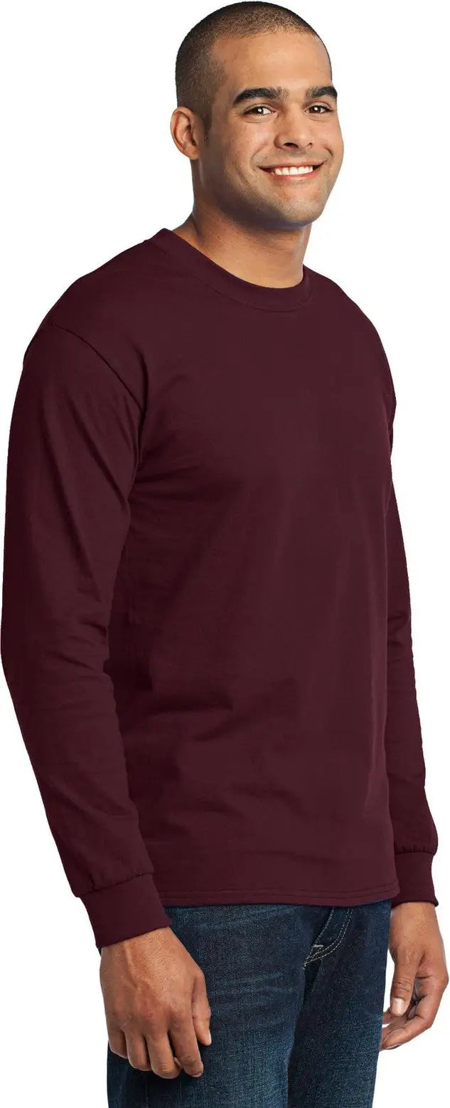 Port & Company Pc55ls co Long Sleeve Core Blend Tee - Athletic Maroon