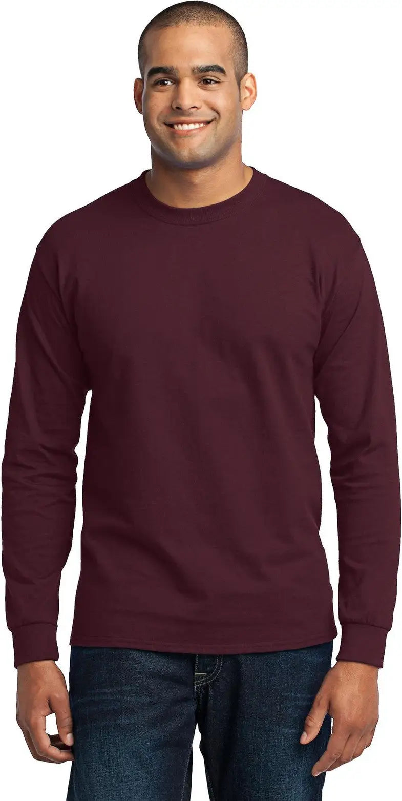 Port & Company Pc55ls co Long Sleeve Core Blend Tee - Athletic Maroon - Adult s