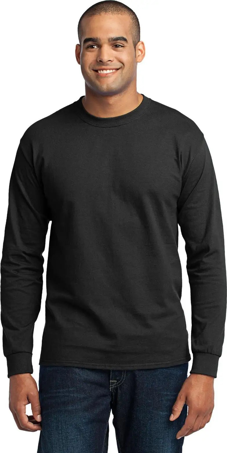 Port & Company Pc55ls co Long Sleeve Core Blend Tee - Jet Black - Adult s