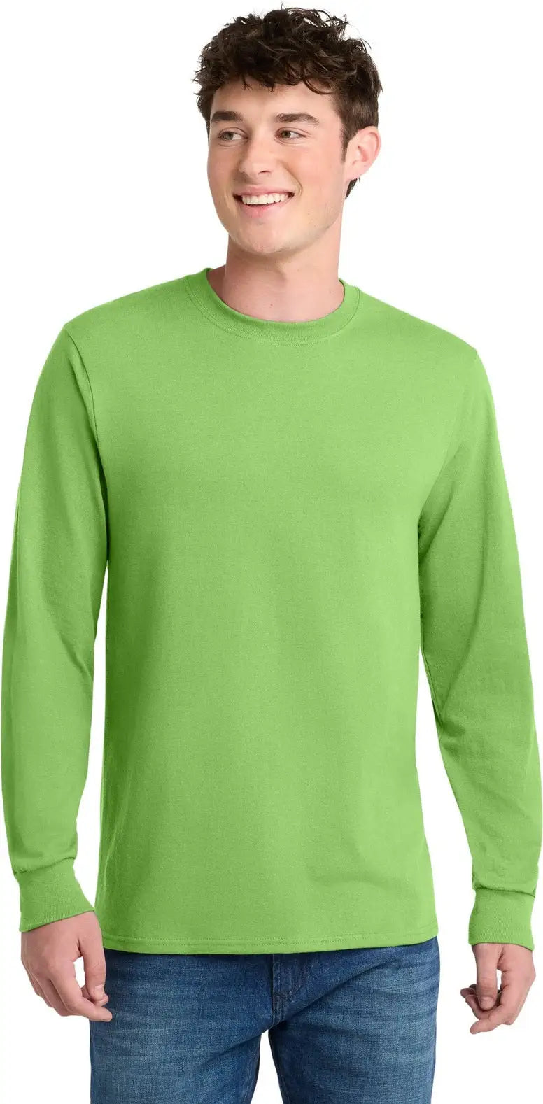 Port & Company Pc55ls co Long Sleeve Core Blend Tee - Lime - Adult s