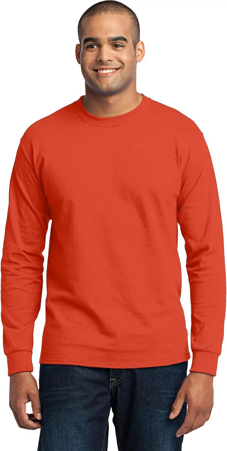 Port & Company Pc55ls co Long Sleeve Core Blend Tee - Orange - Adult s
