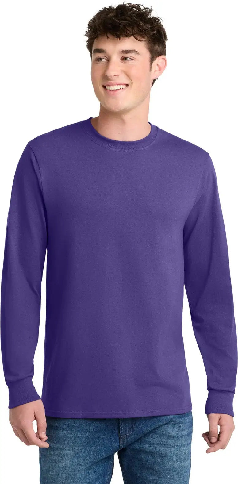 Port & Company Pc55ls co Long Sleeve Core Blend Tee - Purple - Adult s