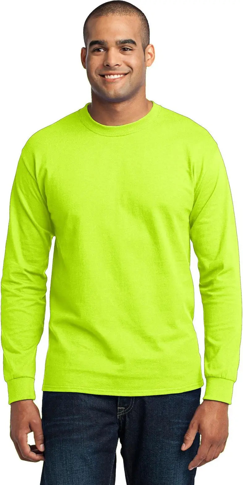 Port & Company Pc55ls co Long Sleeve Core Blend Tee - Safety Green - Adult s