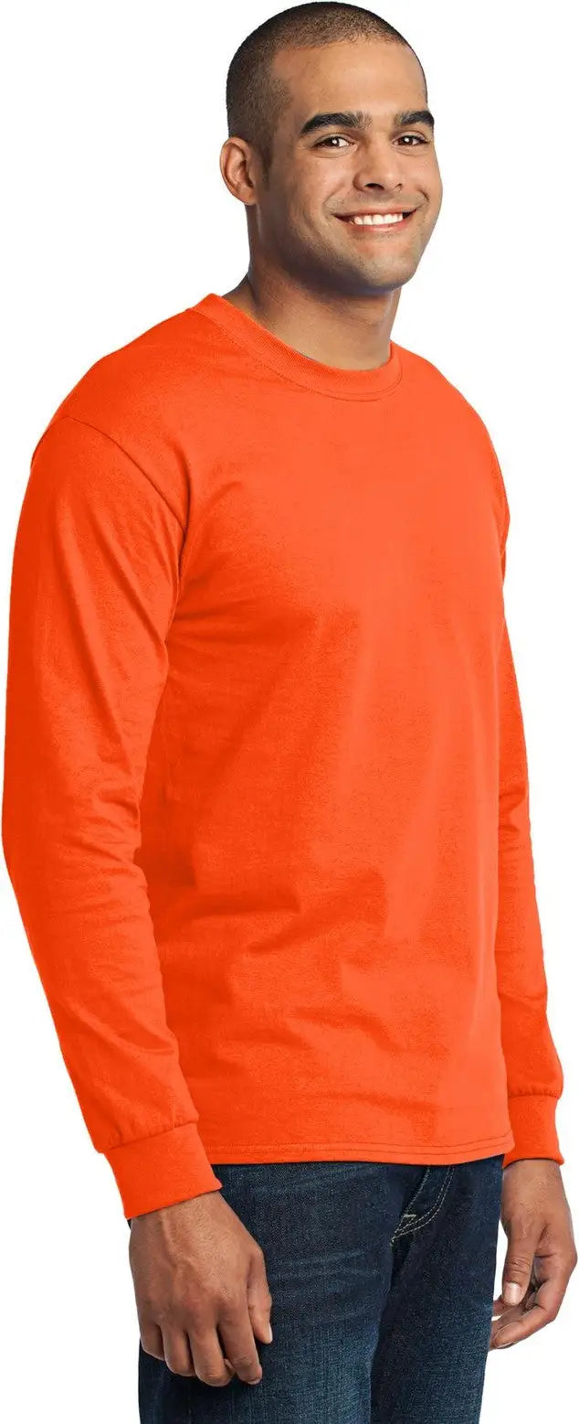 Port & Company Pc55ls co Long Sleeve Core Blend Tee - Safety Orange