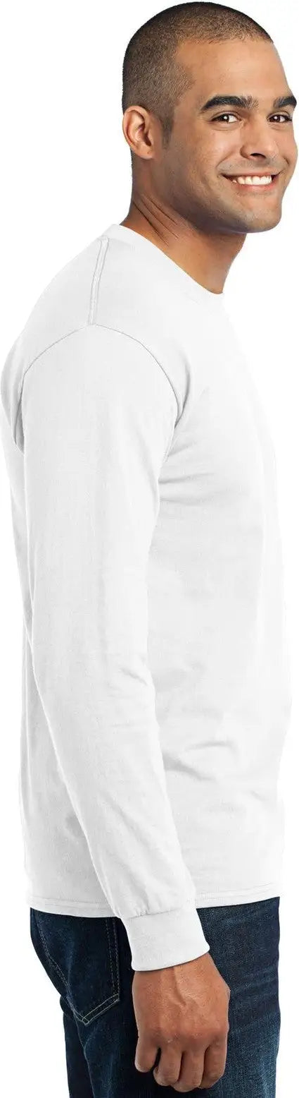Port & Company Pc55ls co Long Sleeve Core Blend Tee - White